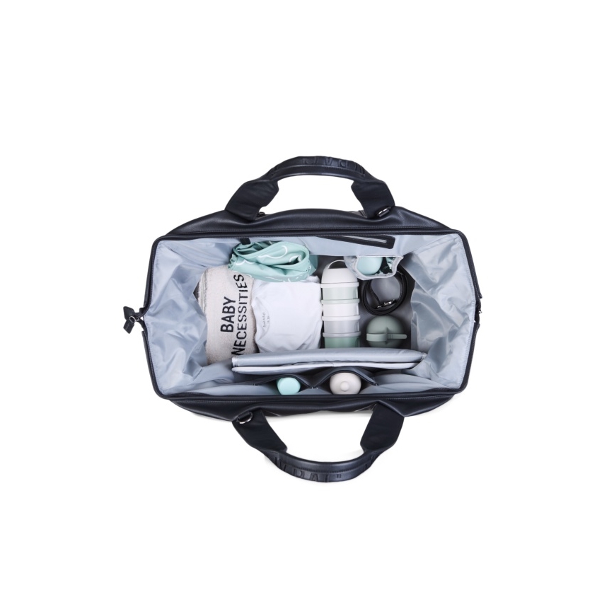Childhome - Sac à langer MOMMY BAG LEATHER noir