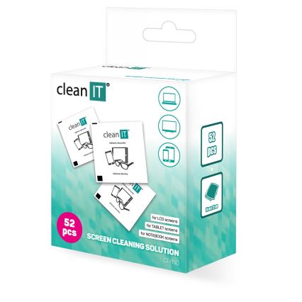 CLEAN IT CL-150 - Lingettes humides de nettoyage unique 52 pce