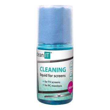 CLEAN IT CL-180 - Solution de nettoyage d'écran avec chiffon 200 mm