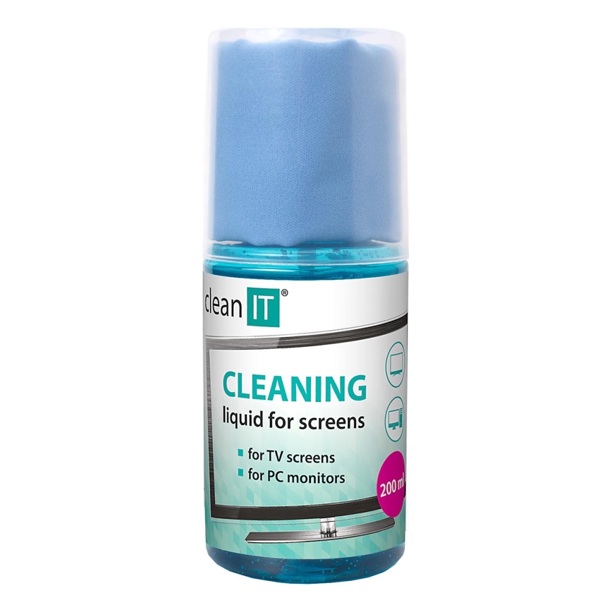 CLEAN IT CL-180 - Solution de nettoyage d'écran avec chiffon 200 mm