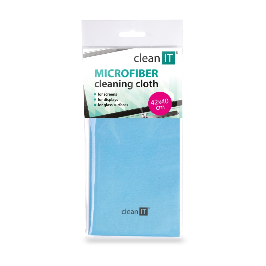 CLEAN IT CL-700 - Chiffon de nettoyage en microfibre 40x42 cm bleu