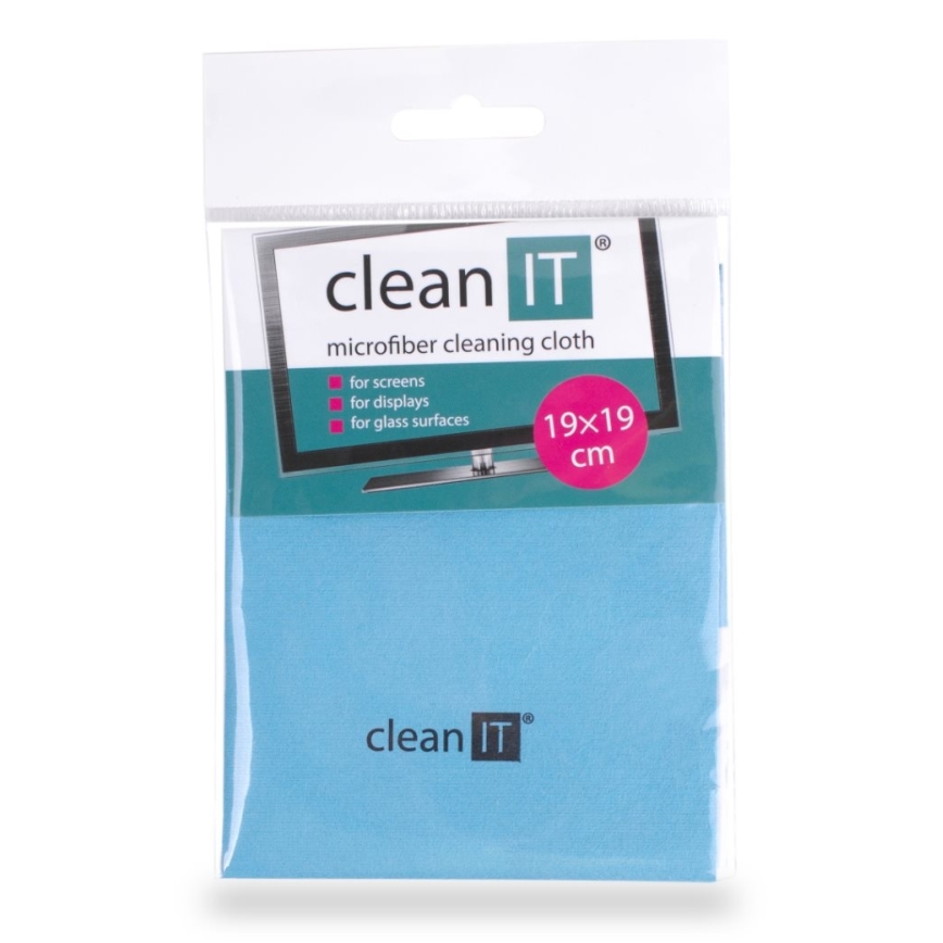 CLEAN IT CL-710 - Chiffon de nettoyage en microfibre 19x19 cm bleu