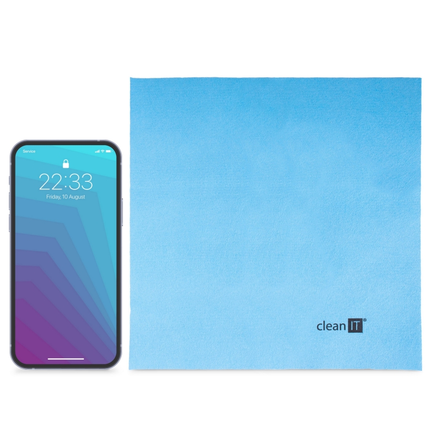 CLEAN IT CL-710 - Chiffon de nettoyage en microfibre 19x19 cm bleu