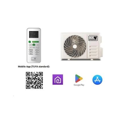 Climatiseur 12K V1 3,5 kW Wi-Fi Tuya blanc + télécommande