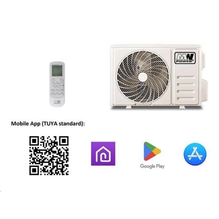 Climatiseur 12K V1 3,65 kW Wi-Fi Tuya blanc + télécommande