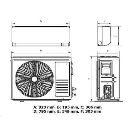 Climatiseur 12K V1 3,65 kW Wi-Fi Tuya blanc + télécommande