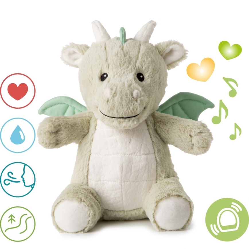 Cloud B - Doudou dragon avec mélodie et lumière + USB