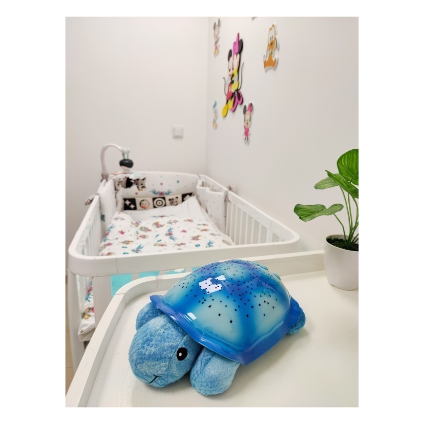 Cloud B - Veilleuse enfant avec un projecteur 3xAA tortue bleu