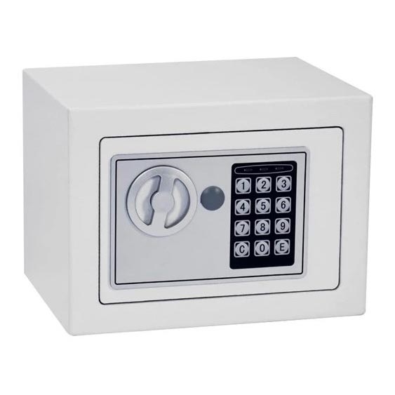 Coffre-fort 4xAA 23x17 cm blanc/chrome mat