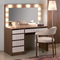 Coiffeuse AMORIO 120 x 55 cm, cachemire/décor noyer