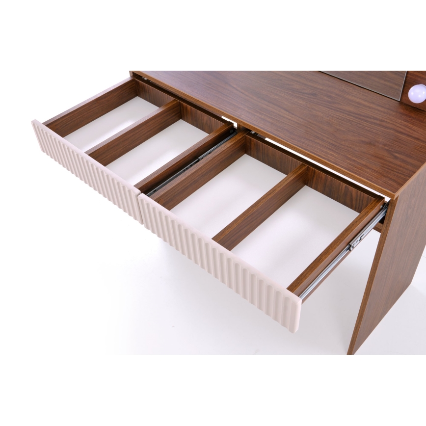 Coiffeuse AMORIO 94x43 cm cachemire/décor noyer