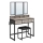 Coiffeuse avec tabouret 28,6x42 cm FLORA gris/noir