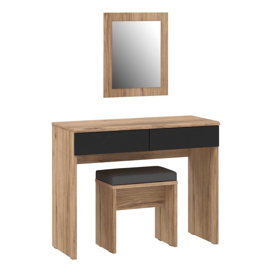 Coiffeuse ERO + tabouret marron/noir