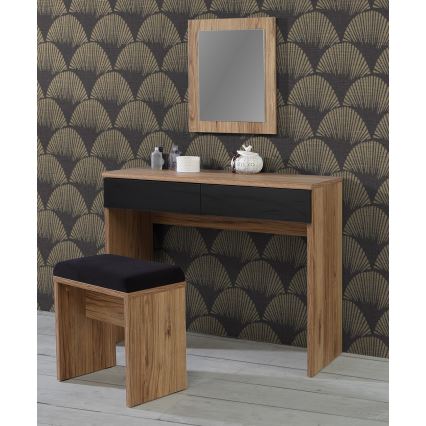 Coiffeuse ERO + tabouret marron/noir
