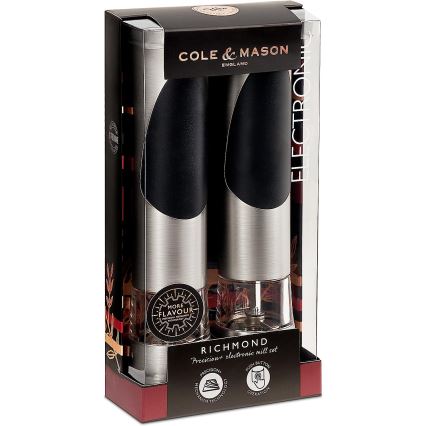 Cole&Mason - Coffret de moulins à poivre et sel électriques RICHMOND 2 pcs 6xAAA