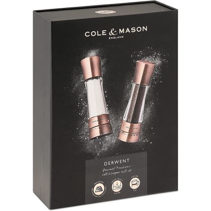 Cole&Mason - Coffret de moulins à sel et à poivre DERWENT 2 pcs 19 cm cuivre