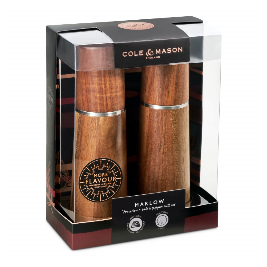 Cole&Mason - Coffret de moulins à sel et poivre MARLOW acacia 2 pcs 18,5 cm