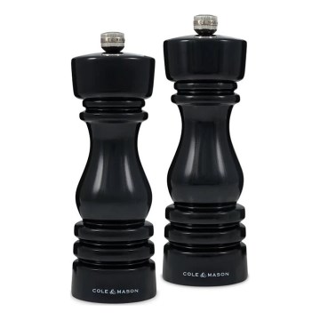 Cole&Mason - Lot de moulin à sel et à poivre LONDON 2 pcs 18 cm hêtre/noir