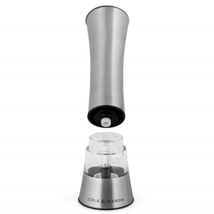 Cole&Mason - Moulin à sel ou à poivre électrique BURFORD 4xAAA 18 cm chrome mat