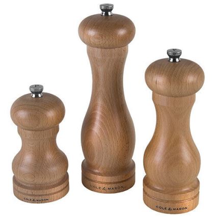 Cole&Mason - Moulin à sel CAPSTAN BEECH hêtre 12 cm