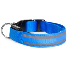 Collier pour chien rechargeable 35-43 cm 1xCR2032/5V/40 mAh bleu