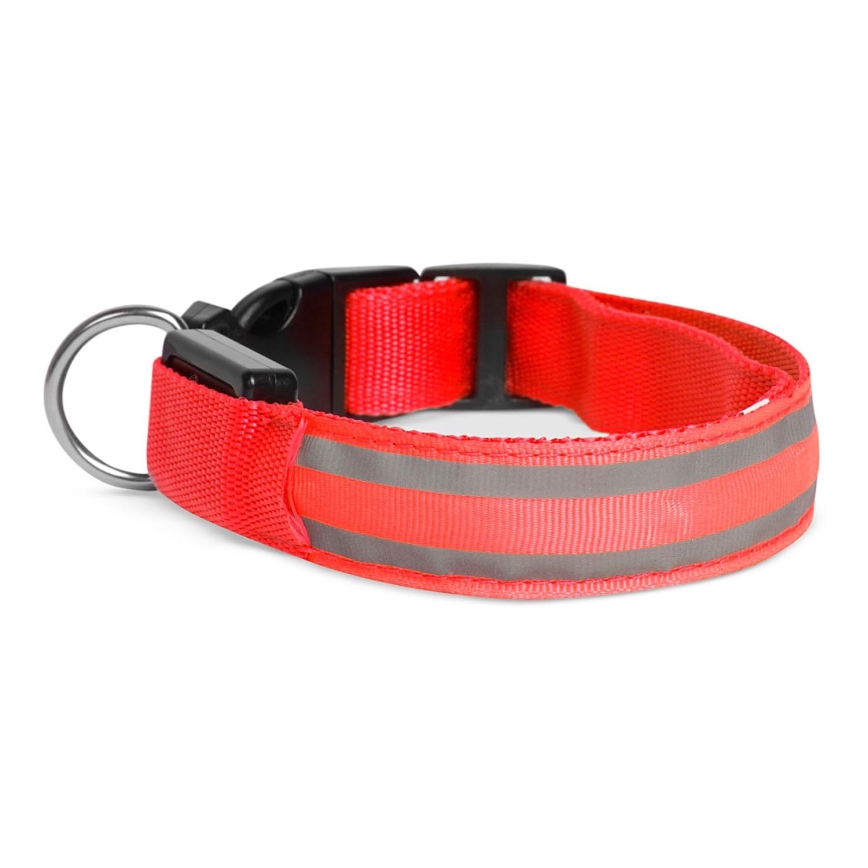 Collier pour chien rechargeable 35-43 cm 1xCR2032/5V/40 mAh rouge