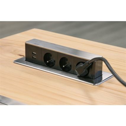 Colonne à prises pour plateau de table 3x230V