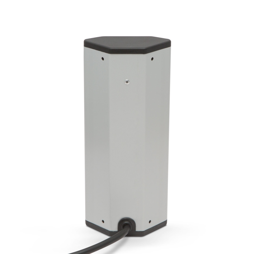Colonne d'angle à 3 prises 230 V + 2 ports USB-A, noir/argent