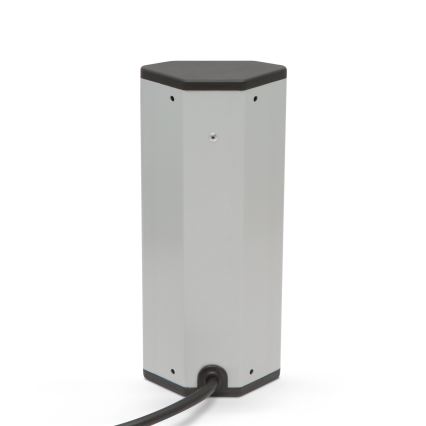Colonne d'angle à 3 prises 230 V noir/argent