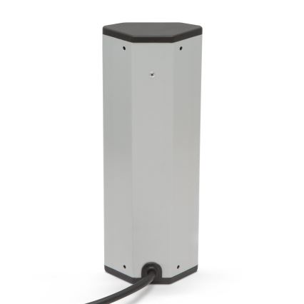 Colonne d'angle à prises 4x230V + 2xUSB-A noir/argenté