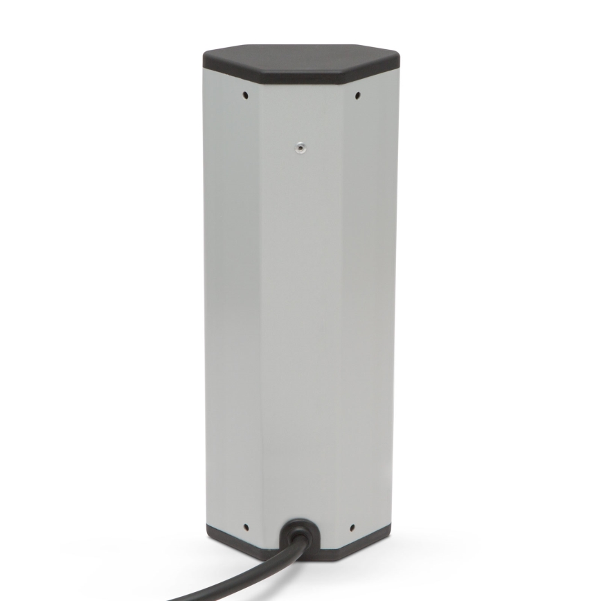 Colonne d'angle à prises 4x230V + 2xUSB-A noir/argenté