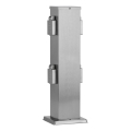 Colonne de prises extérieur 4Z SCHUKO 230V chrome mat IP44