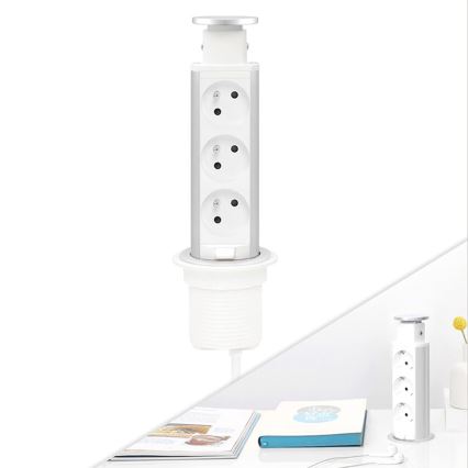 Colonne de prises pour plateau de bureau, 3 x 230 V