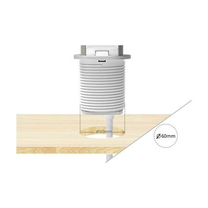 Colonne de prises pour plateau de bureau, 3 x 230 V