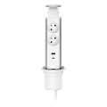 Colonne de prises pour plateau de bureau — 2 prises 230 V + USB-A + USB-C
