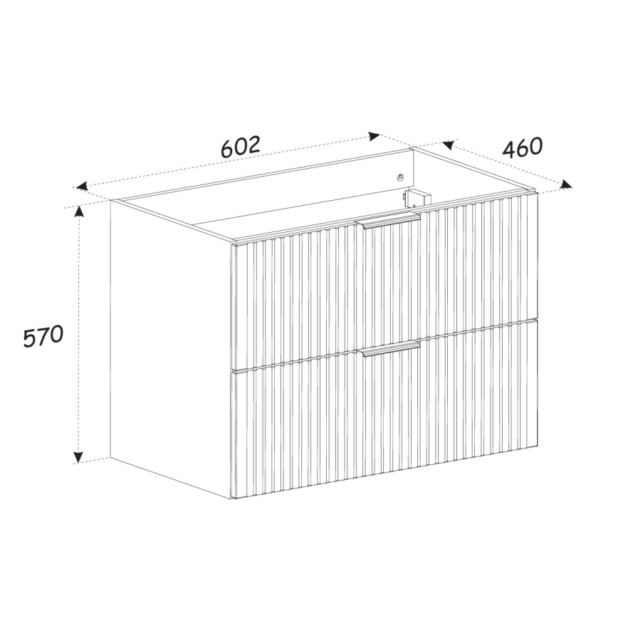 COMAD ADEL WHITE 82-60-B-2S - Meuble sous-vasque ADEL 57x60,2 cm blanc