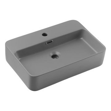 COMAD TRUST 2 MATT LIGHT GREY ( E-6282 ) - Vasque à poser TRUST 55x38 cm céramique/mat gris