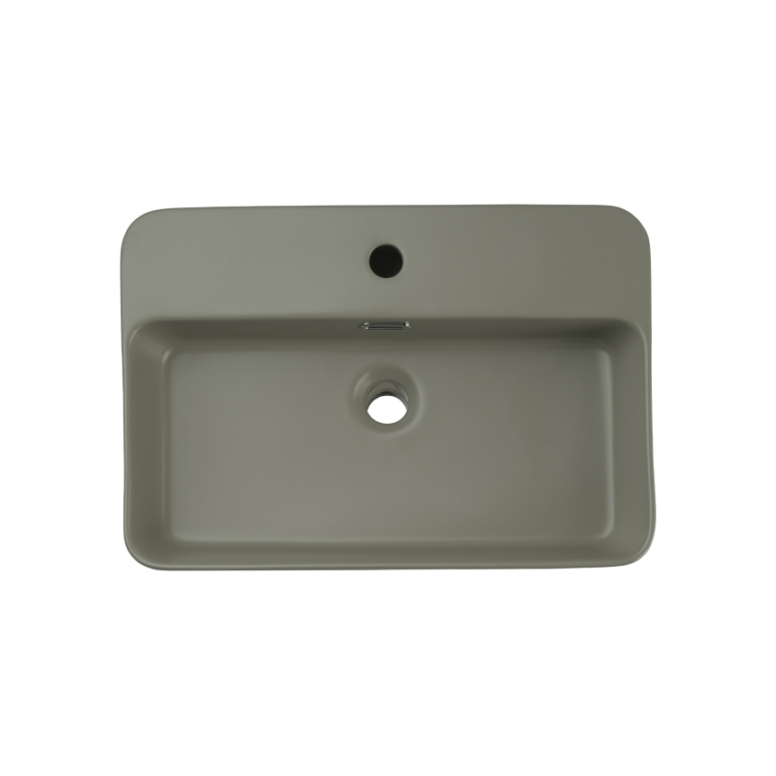COMAD TRUST 2 OLIVER VERT ( E-6282 ) - Vasque à poser TRUST 55x38 cm céramique/mat vert