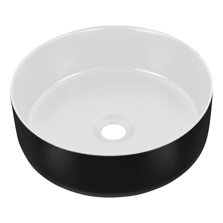 COMAD UM-6259 SIMPLE 8. - Vasque à poser SIMPLE d. 36 cm céramique/blanc mat/mat noir