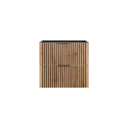 COMAD XILO BLACK WOTAN 82-60-D-2S - Meuble sous-vasque XILO 57 x 60,2 cm noir/chêne Wotan