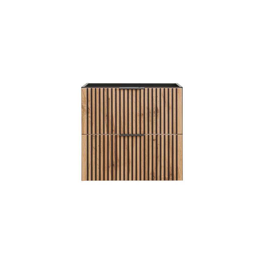 COMAD XILO BLACK WOTAN 82-60-D-2S - Meuble sous-vasque XILO 57 x 60,2 cm noir/chêne Wotan