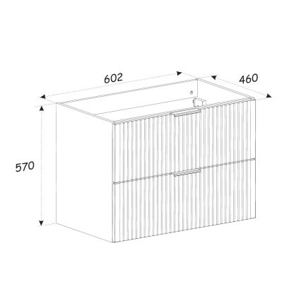 COMAD XILO BLACK WOTAN 82-60-D-2S - Meuble sous-vasque XILO 57 x 60,2 cm noir/chêne Wotan