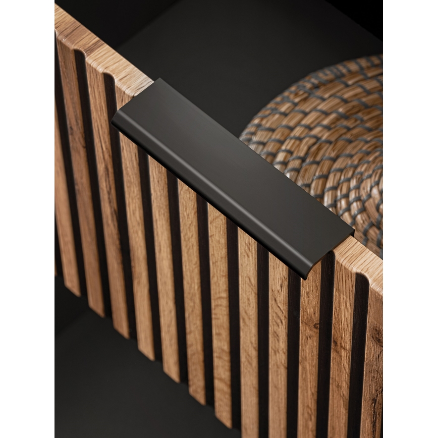 COMAD XILO BLACK WOTAN 82-80-D-2S - Meuble sous-vasque de salle de bains XILO 57x80,2 cm noir, finition chêne Wotan