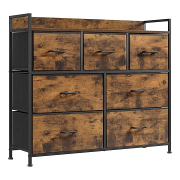 Commode à tiroirs KIRA marron/noir