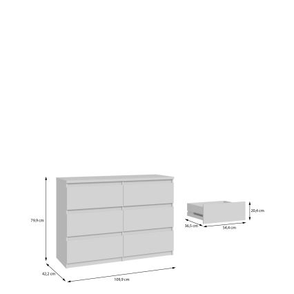 Commode à tiroirs MAO blanche