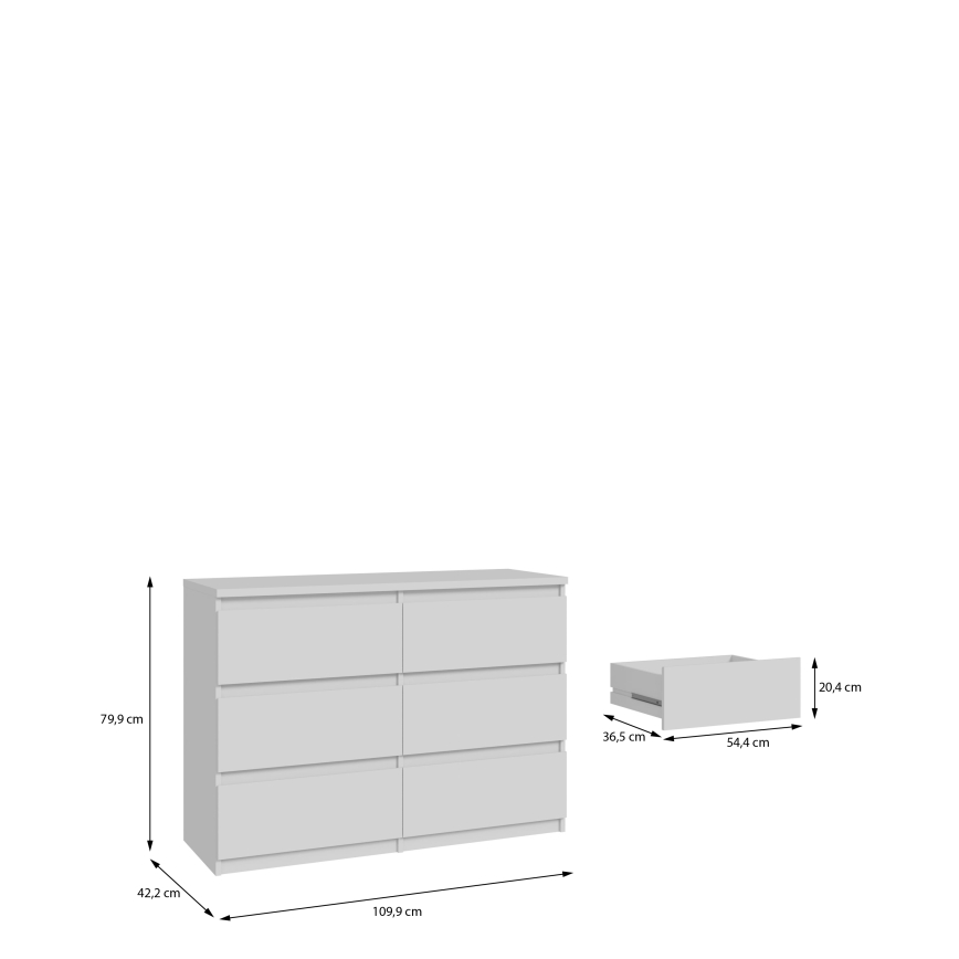 Commode à tiroirs MAO blanche