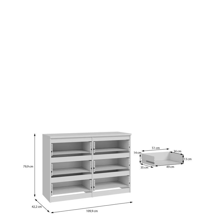 Commode à tiroirs MAO blanche