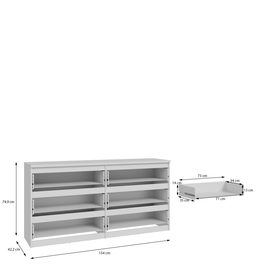 Commode à tiroirs MAO blanche