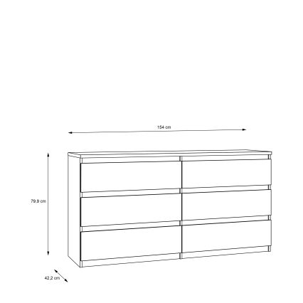 Commode à tiroirs MAO chêne artisanal