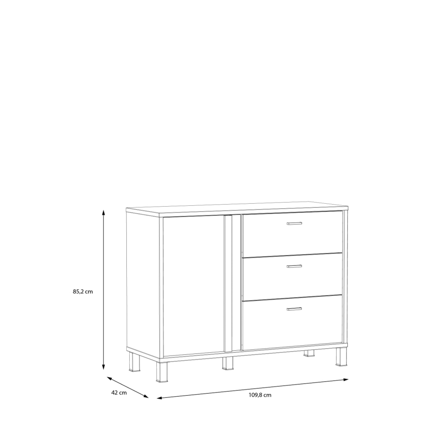 Commode à tiroirs OREN brun/noir